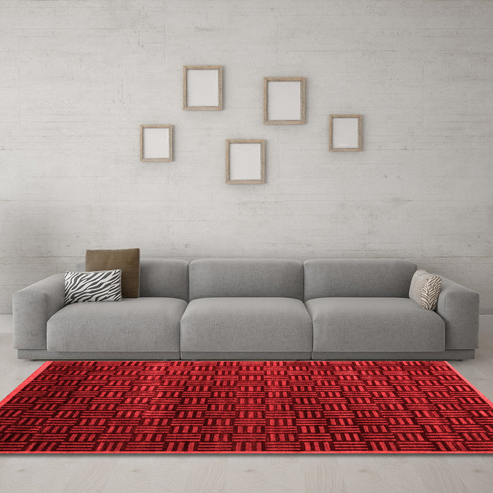 Modern Red Washable Rugs