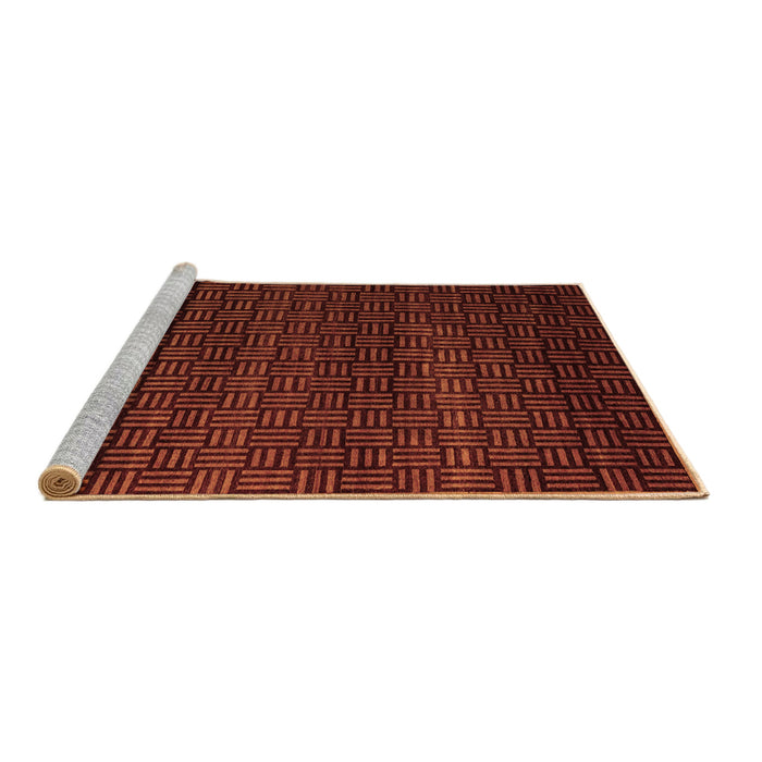 Sideview of Machine Washable Abstract Brown Modern Rug, wshabs5461brn