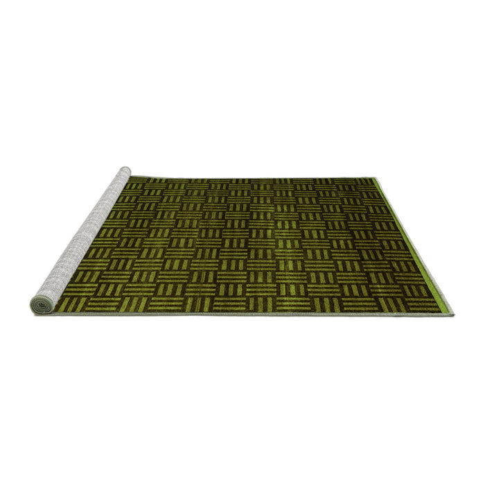 Sideview of Machine Washable Abstract Green Modern Area Rugs, wshabs5461grn