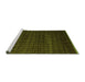 Sideview of Machine Washable Abstract Green Modern Area Rugs, wshabs5461grn