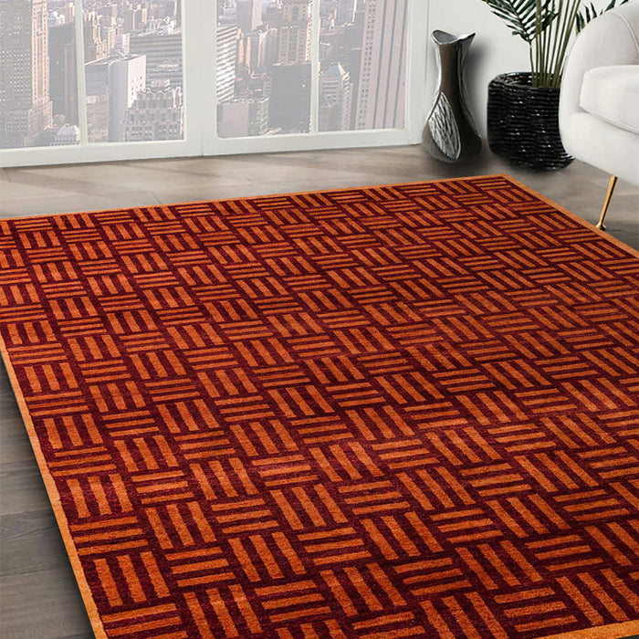 Machine Washable Abstract Crimson Red Rug in a Family Room, wshabs5461