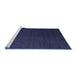 Sideview of Machine Washable Abstract Blue Modern Rug, wshabs5462blu