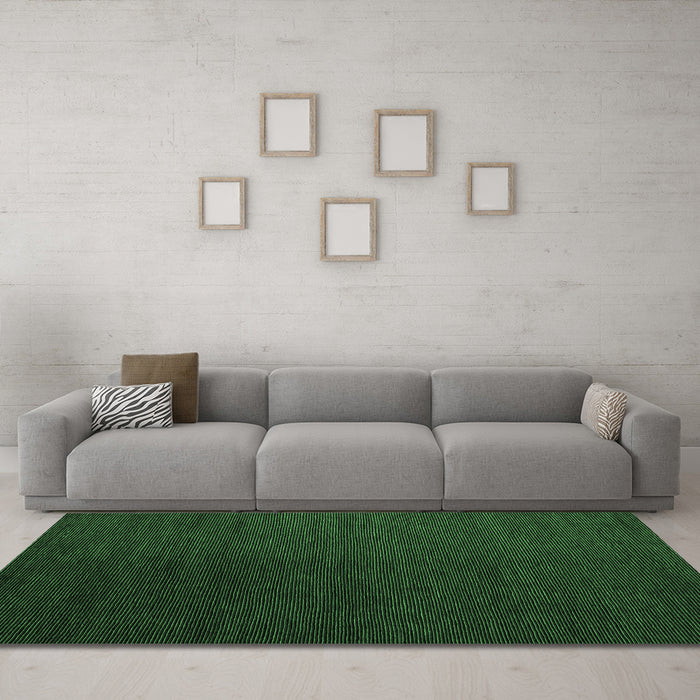 Machine Washable Abstract Emerald Green Modern Area Rugs in a Living Room,, wshabs5462emgrn