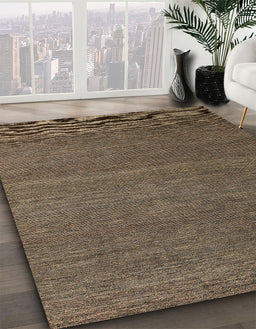 Abstract Brown Modern Rug in Family Room, abs5463