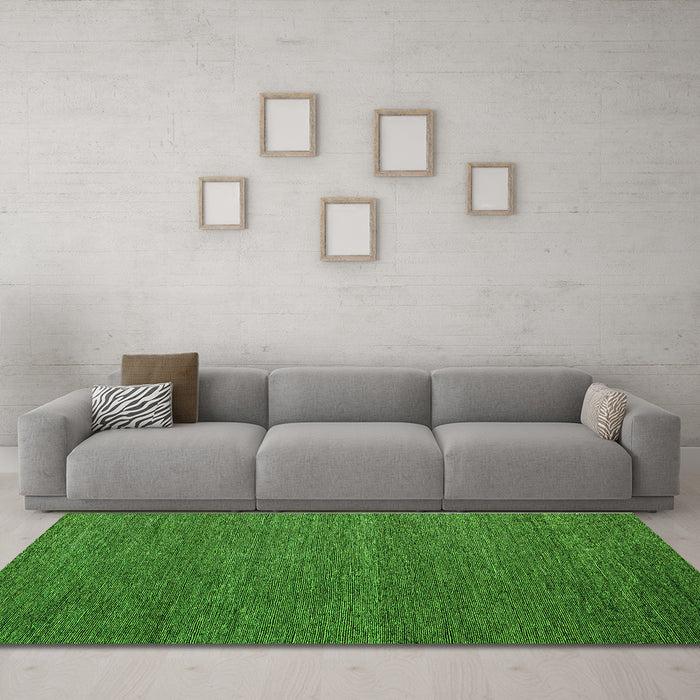 Machine Washable Abstract Green Modern Area Rugs in a Living Room,, wshabs5463grn