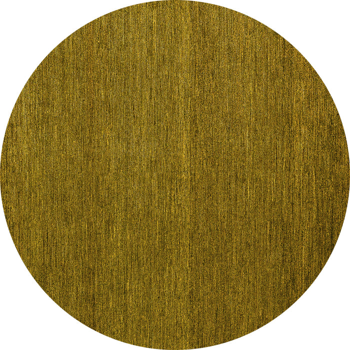 Round Machine Washable Abstract Yellow Modern Rug, wshabs5463yw