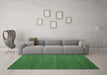 Machine Washable Abstract Emerald Green Modern Area Rugs in a Living Room,, wshabs5463emgrn