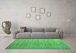 Machine Washable Abstract Emerald Green Modern Area Rugs in a Living Room,, wshabs5464emgrn