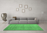 Machine Washable Abstract Emerald Green Modern Rug, wshabs5464emgrn