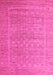 Machine Washable Abstract Pink Modern Rug, wshabs5464pnk