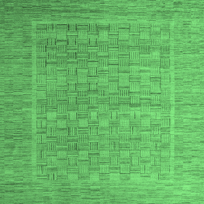 Square Machine Washable Abstract Emerald Green Modern Area Rugs, wshabs5464emgrn
