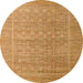 Round Abstract Yellow Modern Rug, abs5464