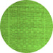 Round Abstract Green Modern Rug, abs5464grn