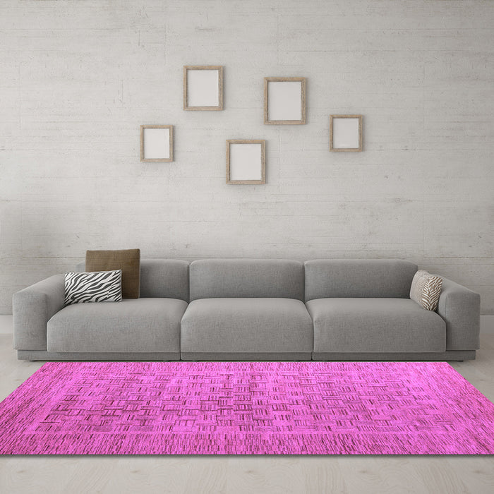 Machine Washable Abstract Purple Modern Area Rugs in a Living Room, wshabs5464pur