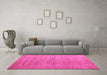 Machine Washable Abstract Pink Modern Rug in a Living Room, wshabs5464pnk