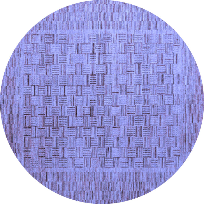 Round Abstract Blue Modern Rug, abs5464blu