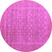 Round Abstract Purple Modern Rug, abs5464pur