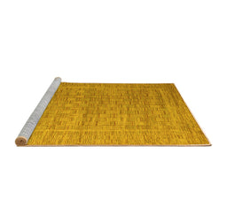Sideview of Machine Washable Abstract Yellow Modern Rug, wshabs5464yw