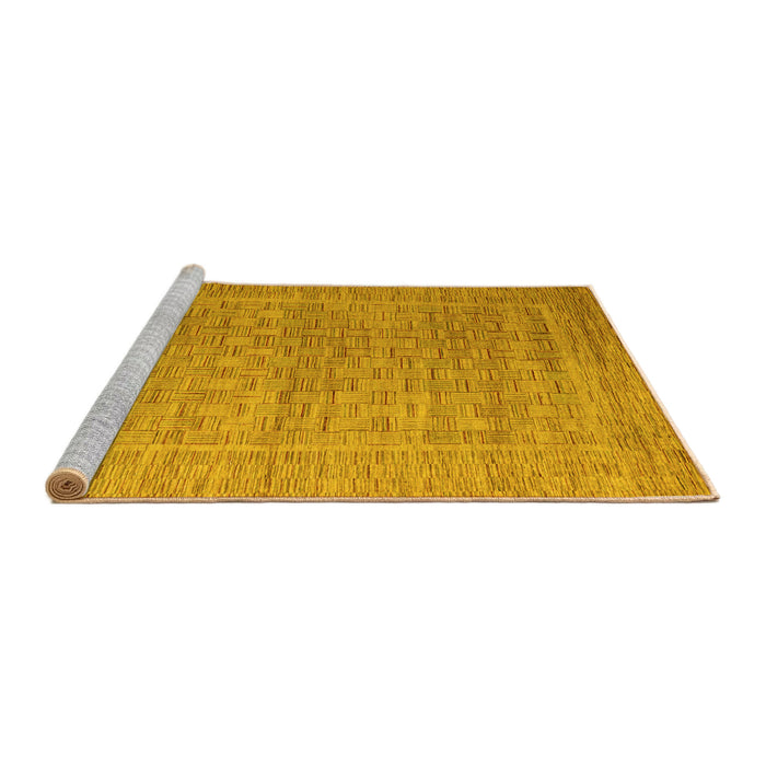 Sideview of Machine Washable Abstract Yellow Modern Rug, wshabs5464yw