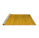 Sideview of Machine Washable Abstract Yellow Modern Rug, wshabs5464yw