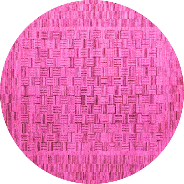 Round Abstract Pink Modern Rug, abs5464pnk