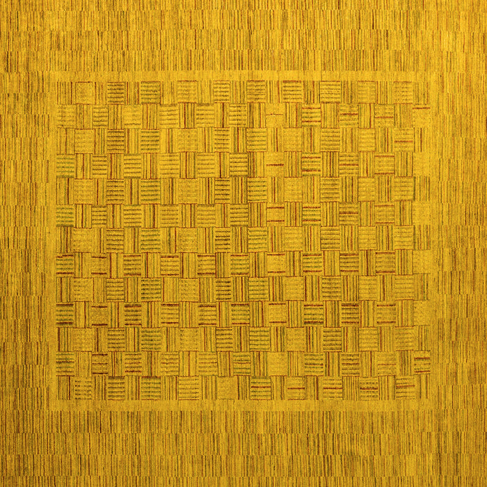 Square Machine Washable Abstract Yellow Modern Rug, wshabs5464yw