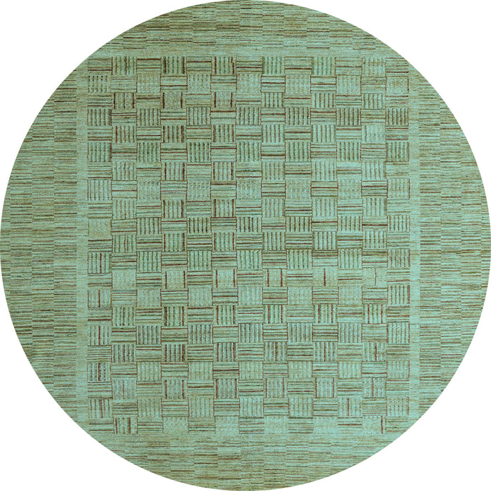 Round Machine Washable Abstract Light Blue Modern Rug, wshabs5464lblu