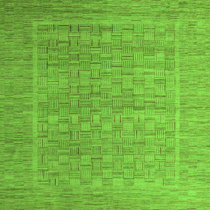 Square Machine Washable Abstract Green Modern Area Rugs, wshabs5464grn