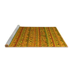 Sideview of Machine Washable Abstract Yellow Modern Rug, wshabs5465yw