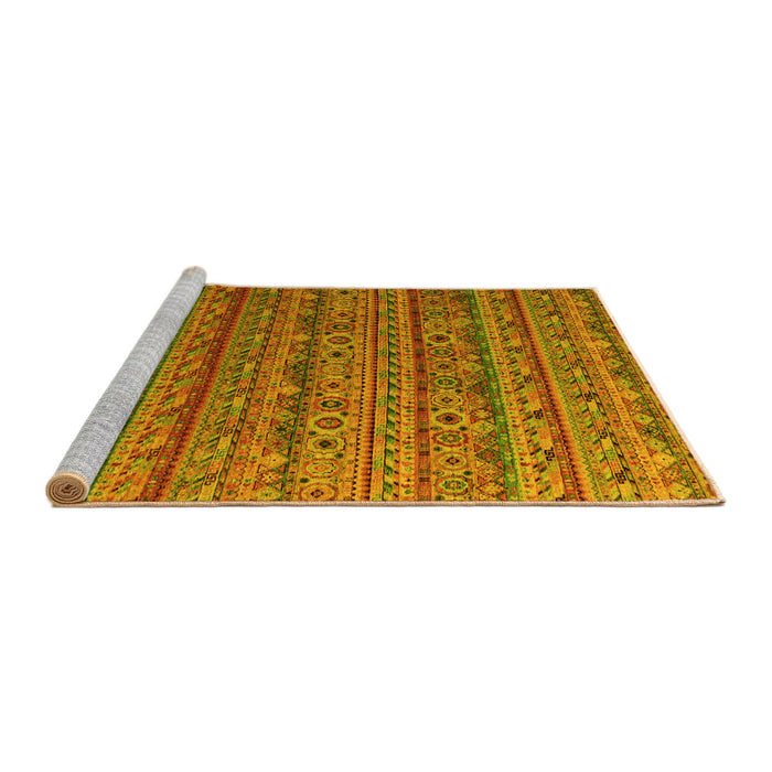 Sideview of Machine Washable Abstract Yellow Modern Rug, wshabs5465yw