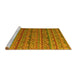 Sideview of Machine Washable Abstract Yellow Modern Rug, wshabs5465yw