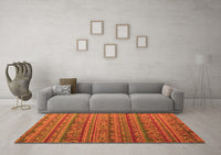 Machine Washable Abstract Orange Modern Rug, wshabs5465org