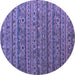 Round Machine Washable Abstract Blue Modern Rug, wshabs5465blu