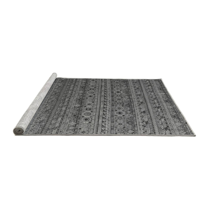 Sideview of Machine Washable Abstract Gray Modern Rug, wshabs5465gry