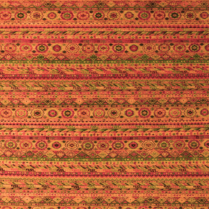 Square Machine Washable Abstract Orange Modern Area Rugs, wshabs5465org