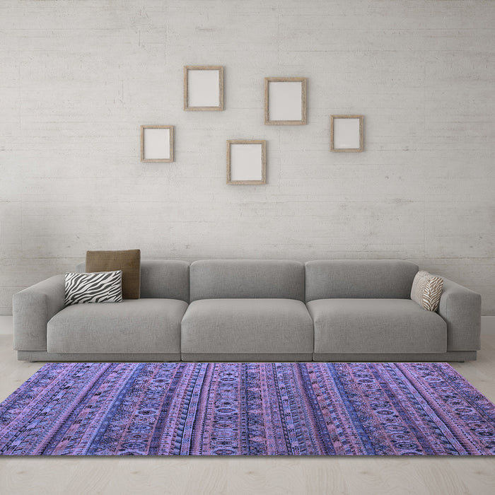 Machine Washable Abstract Blue Modern Rug in a Living Room, wshabs5465blu