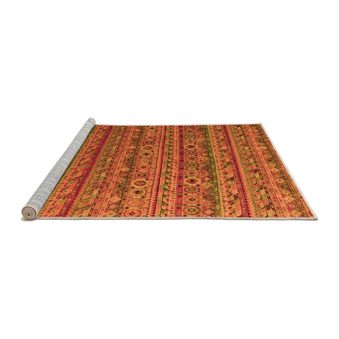 Sideview of Machine Washable Abstract Orange Modern Area Rugs, wshabs5465org