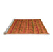 Sideview of Machine Washable Abstract Orange Modern Area Rugs, wshabs5465org