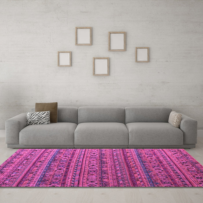 Machine Washable Abstract Purple Modern Area Rugs in a Living Room, wshabs5465pur