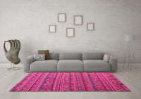 Machine Washable Abstract Pink Modern Rug, wshabs5465pnk