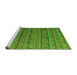 Sideview of Machine Washable Abstract Green Modern Area Rugs, wshabs5465grn