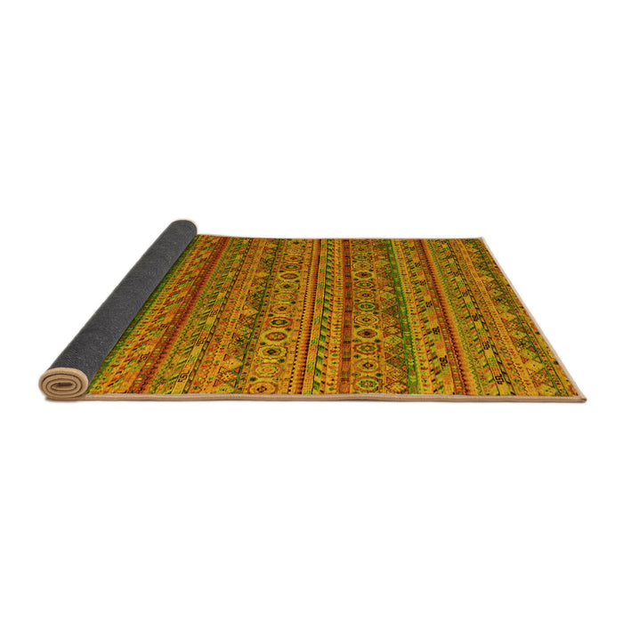 Sideview of Abstract Yellow Modern Rug, abs5465yw