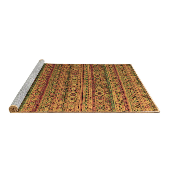 Sideview of Machine Washable Abstract Brown Modern Rug, wshabs5465brn