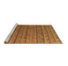 Sideview of Machine Washable Abstract Brown Modern Rug, wshabs5465brn