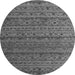 Round Machine Washable Abstract Gray Modern Rug, wshabs5465gry