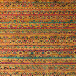 Square Abstract Cinnamon Brown Modern Rug, abs5465