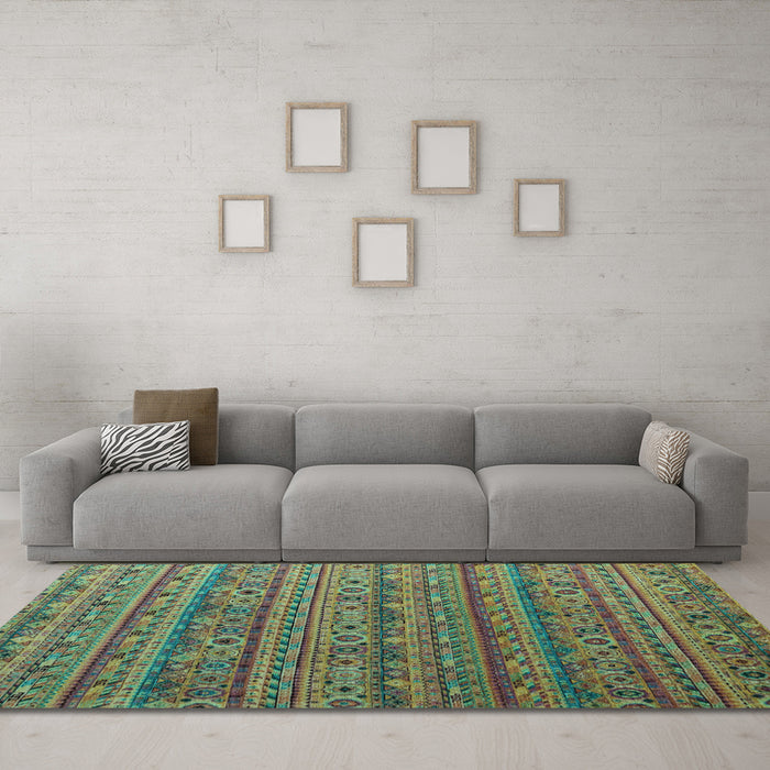 Machine Washable Abstract Light Blue Modern Rug in a Living Room, wshabs5465lblu