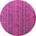 Round Machine Washable Abstract Purple Modern Area Rugs, wshabs5465pur