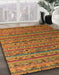 Machine Washable Abstract Cinnamon Brown Rug in a Family Room, wshabs5465