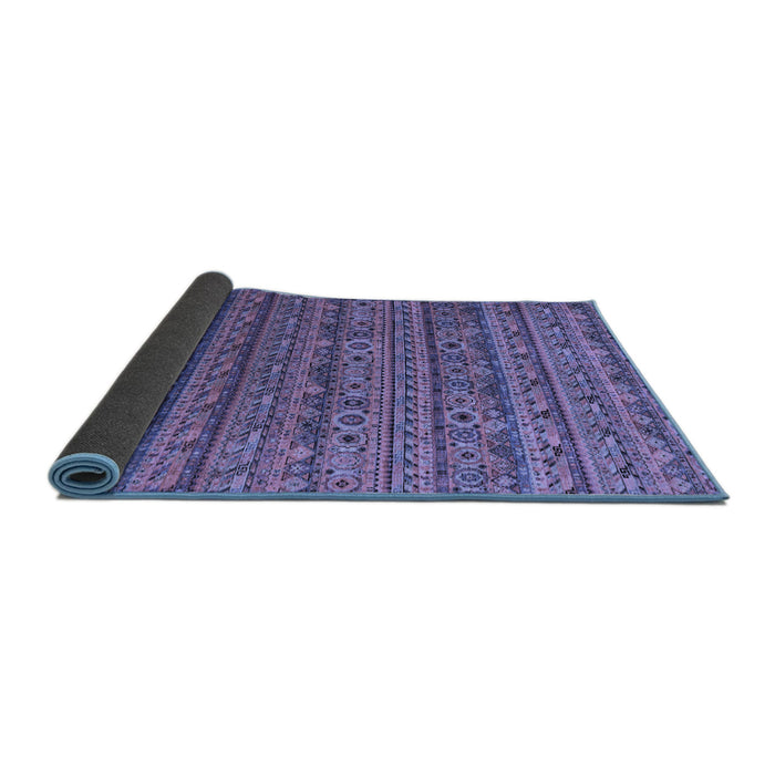 Sideview of Abstract Blue Modern Rug, abs5465blu